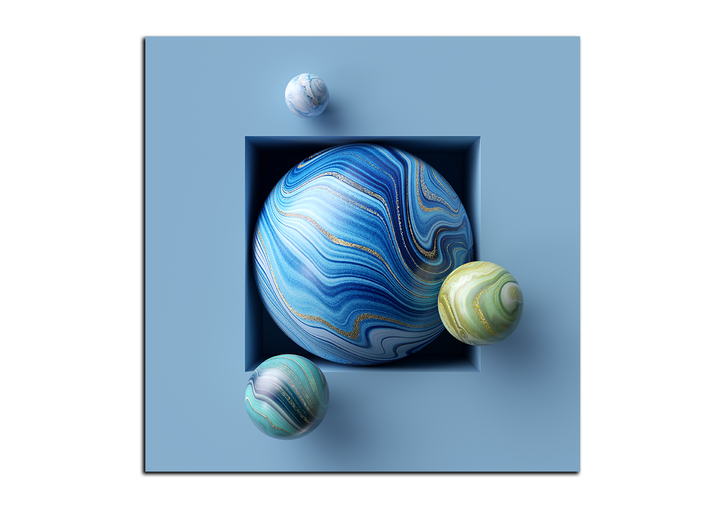 Obraz na plátně - Mramorové barevné kuličky - čtverec